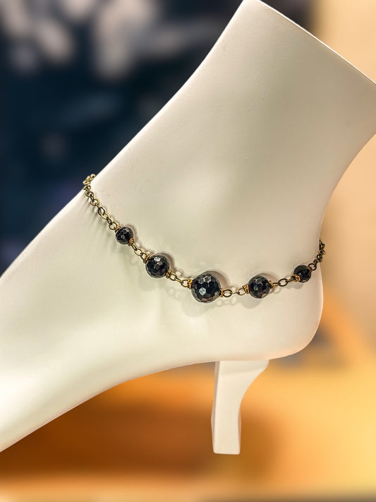 Breakthrough Black Tourmaline Anklet - For the Love of Natural Living, LLC 