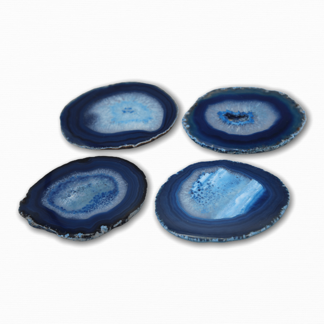 Agate 4 piece Coaster Set - For the Love of Natural Living, LLC - Crystal Decor - Agate 4 piece Coaster Set - For the Love of Natural Living, LLC