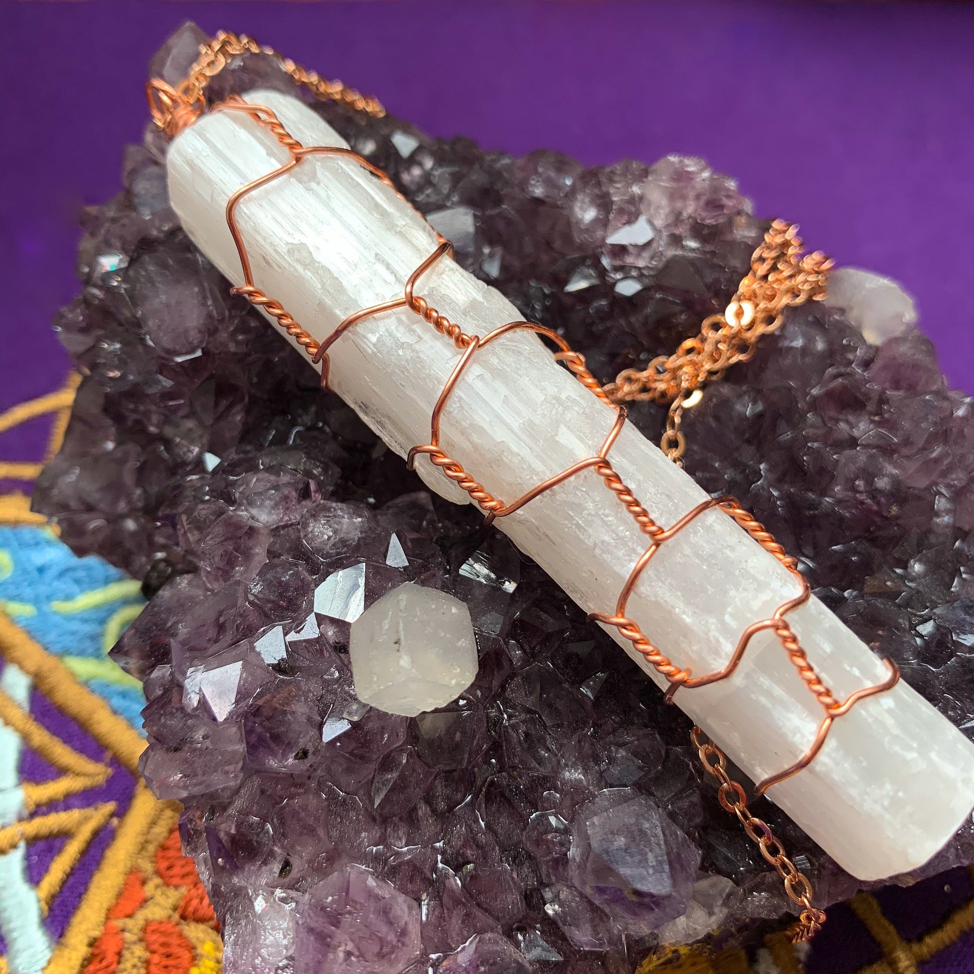 Selenite Artisan Wire wrapped Pendant - For the Love of Natural Living, LLC 